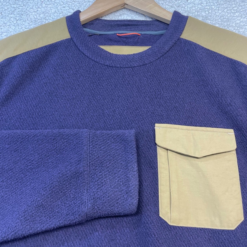 Merrell Fleece Pullover Mens Medium Purple JMF25187 Contrast Pocket Sweatshirt